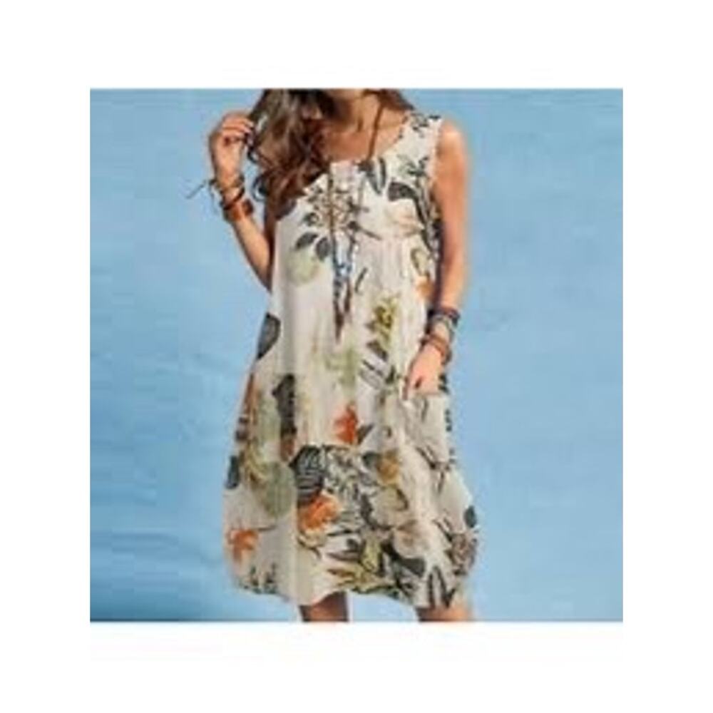 NWT Rip Curl On The Coast Mini Dress Bone Tropical Floral Size Large